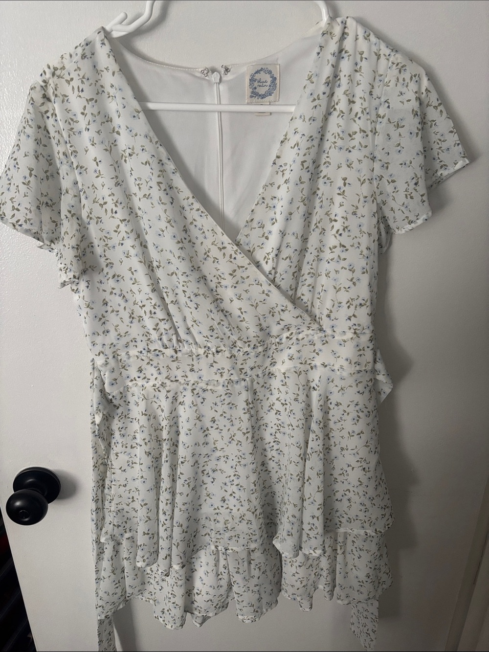 Light Blue Floral Romper - Charming Feminine Style